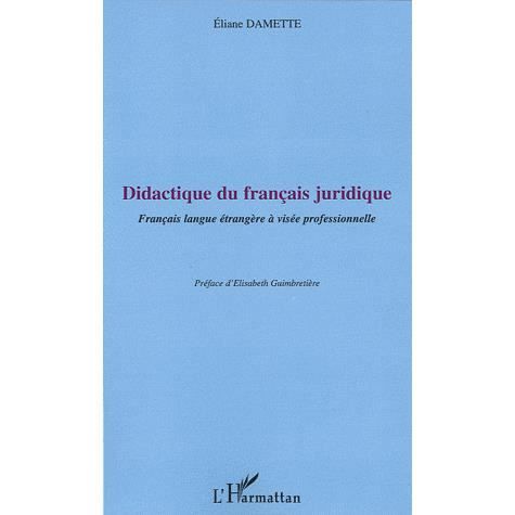 Cover for Eliane Damette · Didactique du français juridique (Paperback Book) (2020)