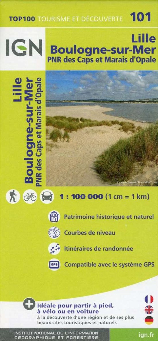 Cover for Ign · IGN TOP100: Lille - Boulogne-sur-Mer: Parc National des Caps et Marais d´Opale (Kort) (2015)