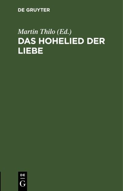 Cover for No Contributor · Das Hohelied der Liebe (Hardcover Book) (2022)
