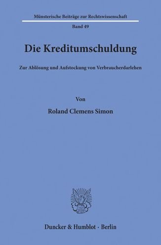Cover for Simon · Die Kreditumschuldung. (Book) (1990)