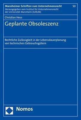 Cover for Hess · Geplante Obsoleszenz (Book) (2018)