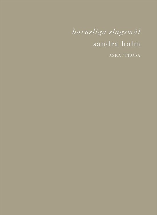 Cover for Sandra Holm · Barnsliga slagsmål (Book) (2021)