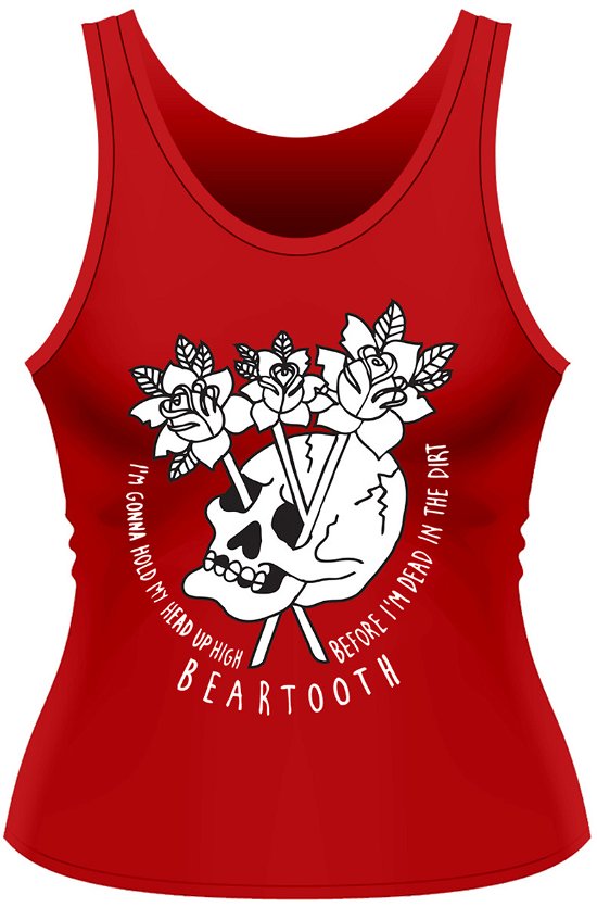 Flower Skull Girlie / Tank Vest / Red - Beartooth - Merchandise - PHDM - 0803341473898 - 23 april 2015