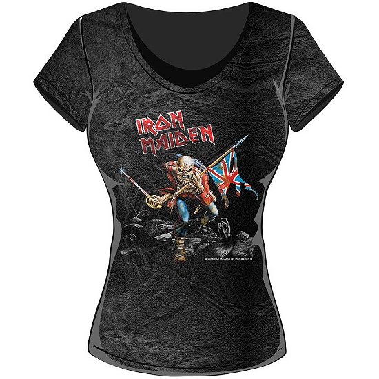 Iron Maiden Ladies Tee: Trooper (Acid Wash) - iron maiden - Merchandise -  - 5055979931898 - 
