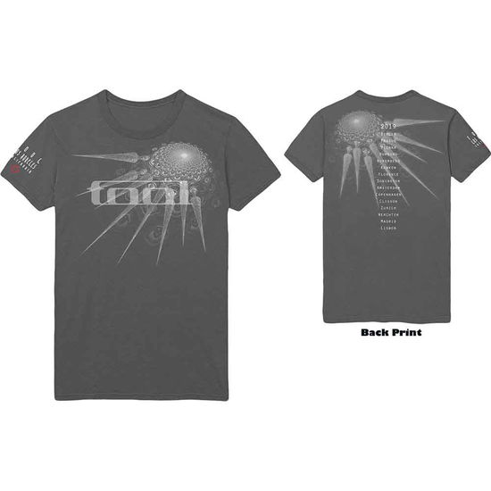 Tool Unisex T-Shirt: Spectre Spike (Charcoal Grey) (Back Print) - Tool - Produtos - - 5056012037898 - 22 de novembro de 2019