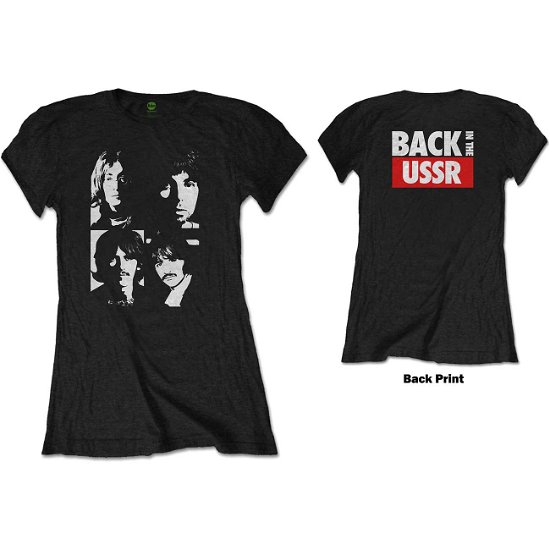 Cover for The Beatles · The Beatles Ladies T-Shirt: Back In The USSR (Back Print) (T-shirt) [size S] [Black - Ladies edition]