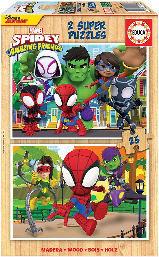 Cover for Marvel Spidey &amp; His Amazing Friends · Houten Puzzel (2 X 25 Stukjes) (Jigsaw Puzzle)