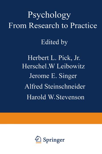 Cover for H Pick · Psychology: From Research to Practice (Paperback Book) [Softcover reprint of the original 1st ed. 1978 edition] (2012)