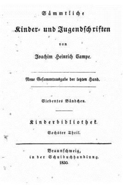 Cover for Joachim Heinrich Campe · Sammtliche Kinder und Jugend schriften (Pocketbok) (2015)