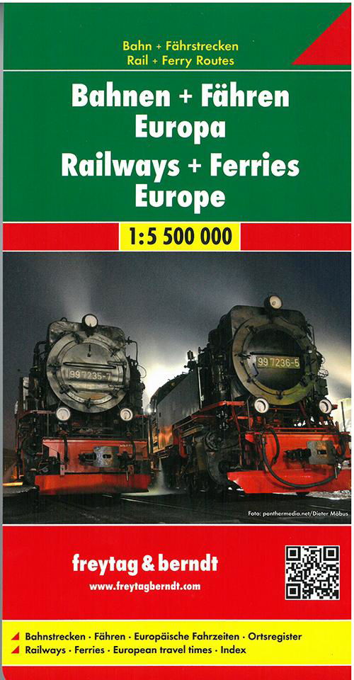 Railway + Ferries Europe, Railway Map Railway & Ferry Map 1:5 500 000 - Freytag & Berndt - Kirjat - Freytag-Berndt - 9783707916898 - maanantai 1. toukokuuta 2017