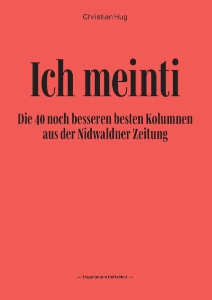 Cover for Hug · Ich meinti II (Buch) (2019)