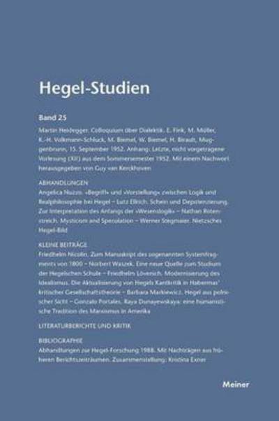 Cover for Otto Poeggeler · Hegel-Studien / Hegel-Studien Band 25 (Pocketbok) (1990)