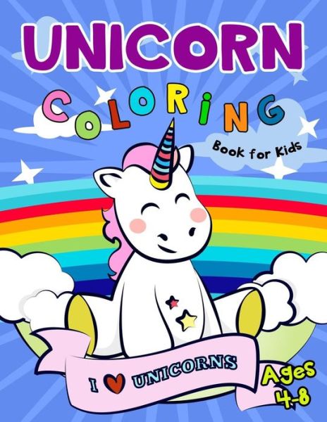 Cover for K Imagine Education · Unicorn Coloring Book for Kids Ages 4-8 (Paperback Book) (2019)