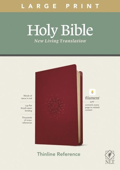 Cover for Tyndale · NLT Large Print Thinline Reference Bible, Filament Enabled Edition (Red Letter, LeatherLike, Berry) (Buch) (2024)