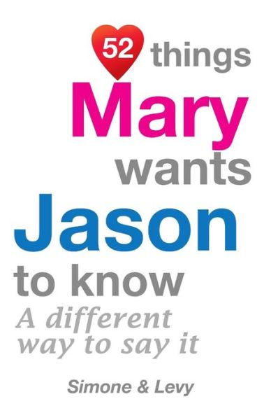 52 Things Mary Wants Jason To Know - Simone - Boeken - Createspace Independent Publishing Platf - 9781511961899 - 31 oktober 2014