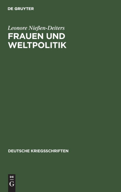 Cover for Leonore Nieen-Deiters · Frauen und Weltpolitik (N/A) (1915)