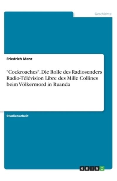 Cover for Menz · &quot;Cockroaches&quot;. Die Rolle des Radio (Book)