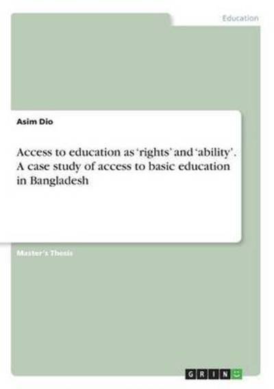 Cover for Dio · Access to education as 'rights' and (Bok) (2016)