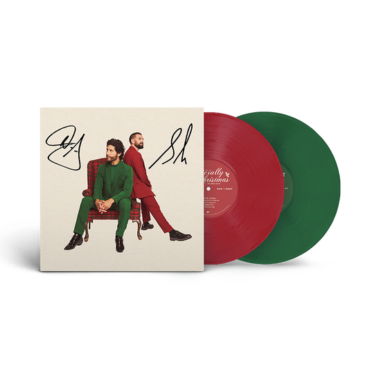 Cover for Dan + Shay · It's Officially Christmas: the Double Album (Green &amp; Red Vinyl) (LP) [Coloured Vinyl edition] (2024)