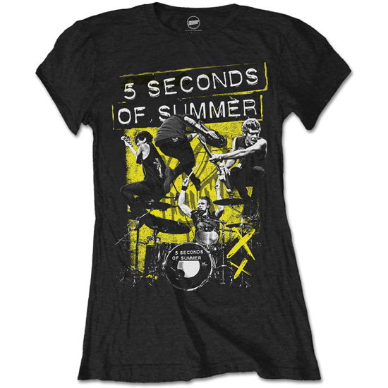 5 Seconds of Summer Ladies T-Shirt: Live! - 5 Seconds of Summer - Merchandise - Unlicensed - 5055979913900 - 