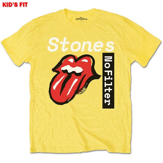 Cover for The Rolling Stones · The Rolling Stones Kids T-Shirt: No Filter Text (Soft Hand Inks) (13-14 Years) (T-shirt) [size 13-14yrs] [Yellow - Kids edition]