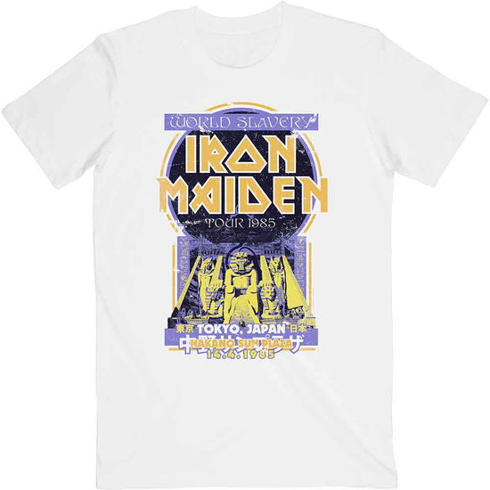 Cover for Iron Maiden · Iron Maiden Unisex T-Shirt: Powerslave Japan Flyer (T-shirt) [size M] [White - Unisex edition] (2021)