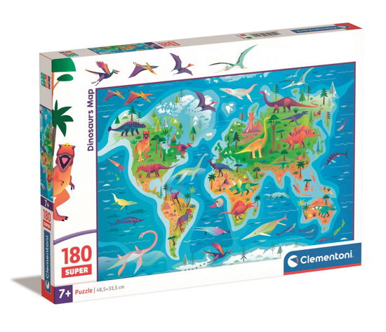 Cover for Clementoni · Puslespil Super - Dinosaurs Map, 180 brikker (Jigsaw Puzzle) (2024)