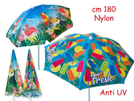 Teorema: Teo's - Ombrellone Nylon 180cm 2 Modelli Uv Coat Tubo 28/32mm - Busta Summer - Teorema: Teo'S - Merchandise -  - 8017967517900 - 