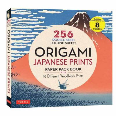 Cover for Tuttle Publishing · Origami Japanese Prints Paper Pack Book: 256 Double-Sided Folding Sheets with 16 Different Japanese Woodblock Prints with solid colors on the back (Includes Instructions for 8 Models) (Paperback Bog) (2022)