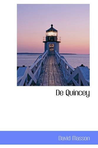 Cover for David Masson · De Quincey (Paperback Book) (2009)