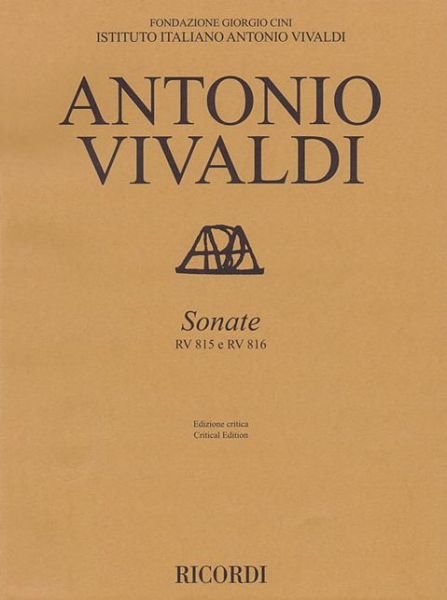Cover for Antonio Vivaldi · Antonio Vivaldi Sonatas, Rv 815 e Rv 816 (Paperback Book) (2013)