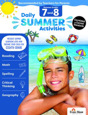 Cover for Evan Moor · Evan-Moor Daily Summer Activities, Between 7th Grade and 8th Grade Activity Book; Summer Learning Workbook Exercises (Taschenbuch) (2018)