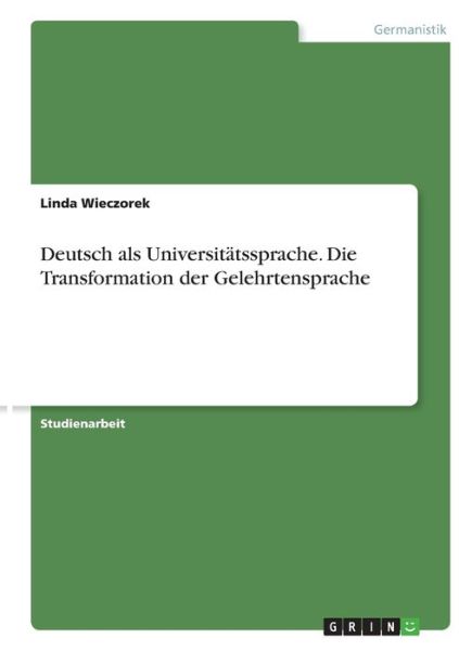 Cover for Wieczorek · Deutsch als Universitätssprac (Book)