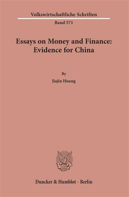 Cover for Huang · Essays on Money and Finance: Evid (Buch) (2019)