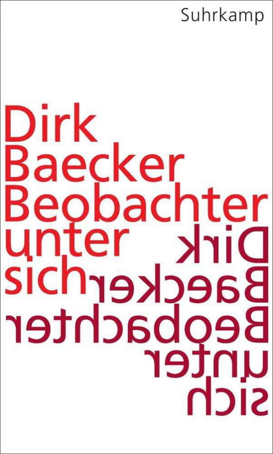 Cover for Dirk Baecker · Baecker:beobachter Unter Sich (Book) (2013)