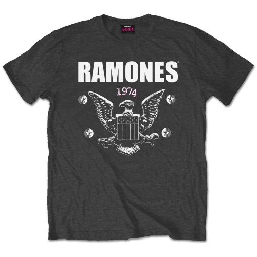 Ramones Unisex T-Shirt: 1974 Eagle - Ramones - Koopwaar - ROFF - 5055295391901 - 19 januari 2015