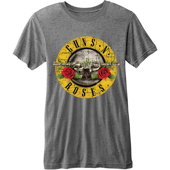 Cover for Guns N' Roses · Guns N' Roses Unisex Fashion Tee: Circle Logo (Burn Out) (CLOTHES) [size S] [Grey - Unisex edition]