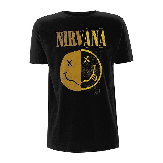 Cover for Nirvana · Spliced Smiley (T-shirt) [size S] [Black edition] (2018)