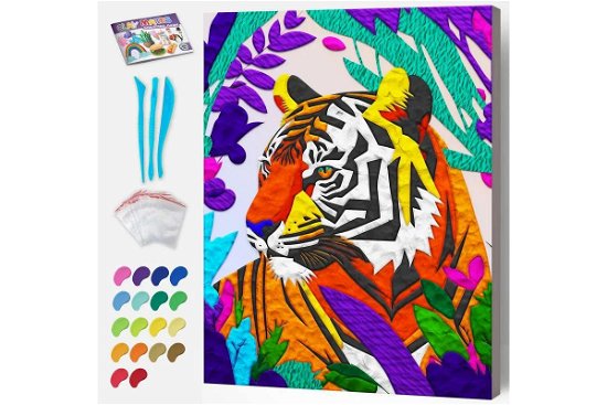 Cover for Splat Planet · Splat Planet - Clay Painting On Canvas 30x40cm - Tiger (777683) (Spielzeug)