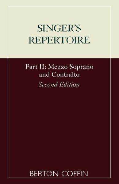 Cover for Berton Coffin · The Singer's Repertoire, Part II (Paperback Book) [Second edition] (1960)