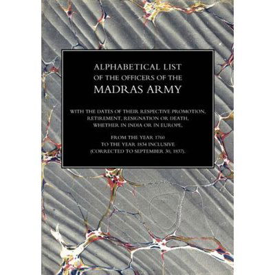 Cover for Dodwell · Alphabetical List of the Officers of the Indian Army 1760 to the Year 1834 Madras (Paperback Book) (2007)