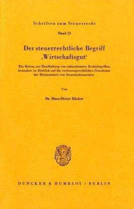 Cover for Häcker · Der steuerrechtliche Begriff &quot;Wi (Bok) (1980)