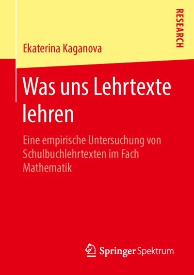 Cover for Kaganova · Was uns Lehrtexte lehren (Book) (2016)