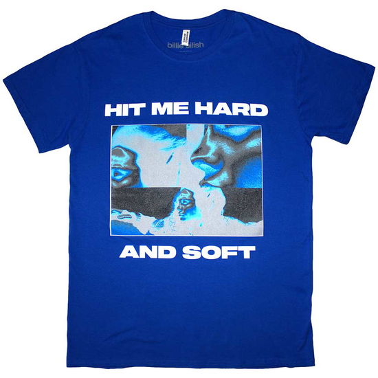 Cover for Billie Eilish · Billie Eilish Unisex T-Shirt: Hit Me Hard And Soft Negative (Navy Blue) (T-shirt) [size L]