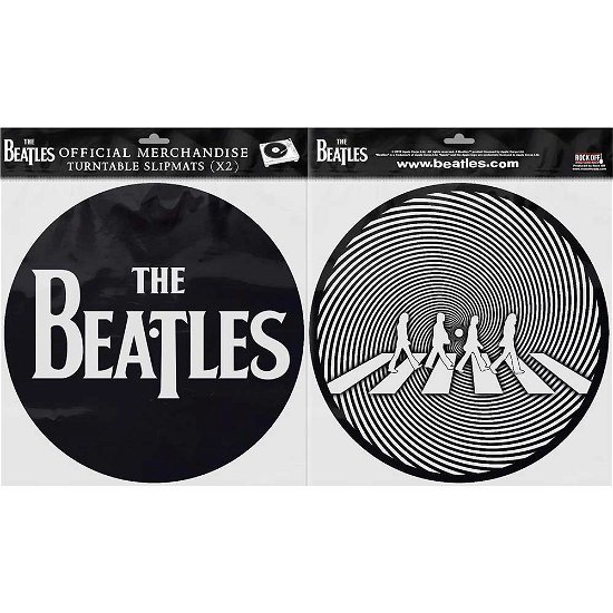 The Beatles Turntable Slipmat Set: Drop T Logo & Crossing Silhouette - The Beatles - Audio & HiFi - ROCK OFF - 5055339788902 - 