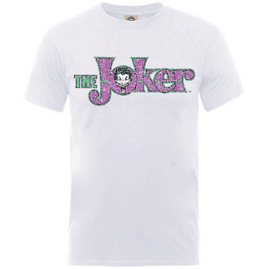 Cover for DC Comics · DC Comics Unisex Tee: Joker Crackle Logo (Klær) [size S] [White - Unisex edition] (2016)