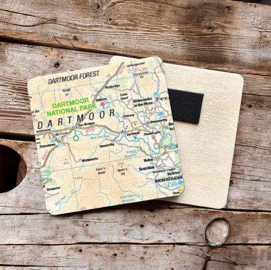 Cover for OS Map Wooden Square Magnet - Dartmoor National Park (MERCH) (2025)