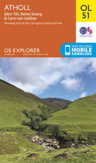 Atholl, Glen Tilt, Beinn Dearg & Carn nan Gabhar - OS Explorer Map - Ordnance Survey - Livros - Ordnance Survey - 9780319242902 - 10 de junho de 2015