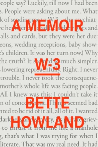 Cover for Bette Howland · W-3 (Paperback Bog) (2022)