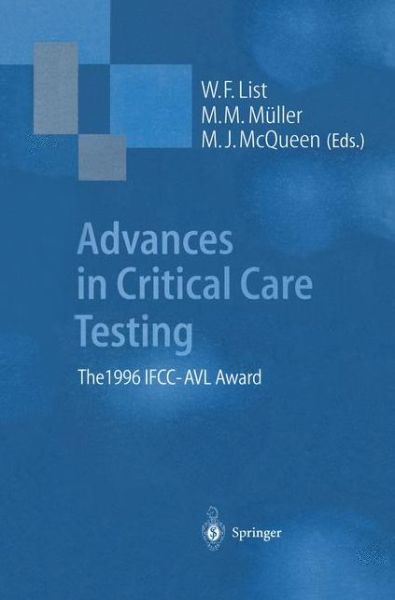 Cover for List · Advances in Critical Care Testing: The 1996 IFCC-AVL Award (Paperback Book) (1997)